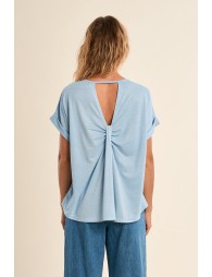 T-shirt casual, ouverture dans le dos