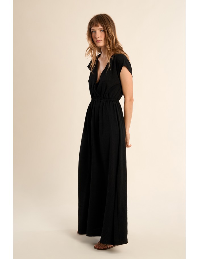 Robe longue avec taille élastiquée