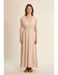 Robe longue avec taille élastiquée