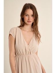 Robe longue avec taille élastiquée