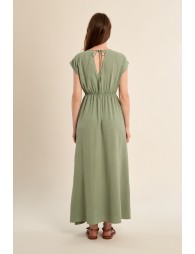 Robe longue avec taille élastiquée