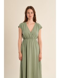 Robe longue avec taille élastiquée
