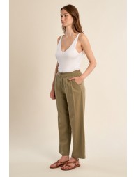 Pantalon droit, taille haute