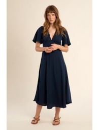 Robe longue, col V