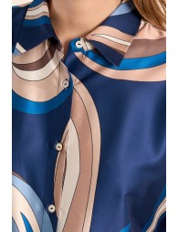 Short-sleeved blouse, satin effect