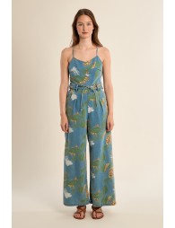 Combinaison en denim imprimée