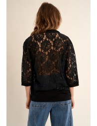 Vest with lace sleeves