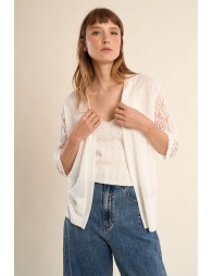 Vest with lace sleeves