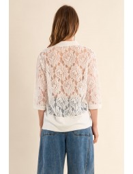 Vest with lace sleeves