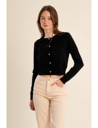 Gilet boutonné, détails cœurs