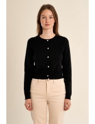 Gilet boutonné, détails cœurs