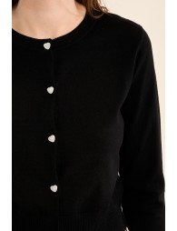 Buttoned cardigan, heart details