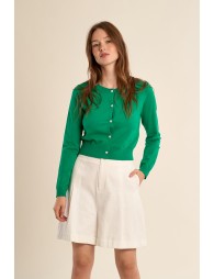 Gilet boutonné, détails cœurs