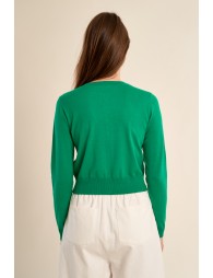 Gilet boutonné, détails cœurs