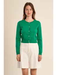 Gilet boutonné, détails cœurs