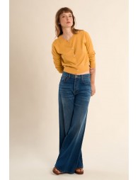 Cárdigan de mujer de manga larga, detalle corazones.