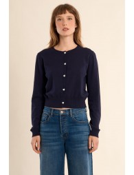 Buttoned cardigan, heart details