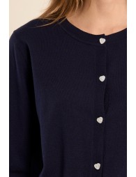 Buttoned cardigan, heart details