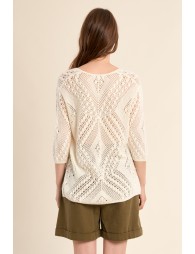 Jersey de mujer de manga larga, tejido bordado.