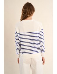 Jersey de mujer de manga larga, estampado rayas.