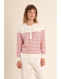 Jersey de mujer de manga larga, estampado rayas.