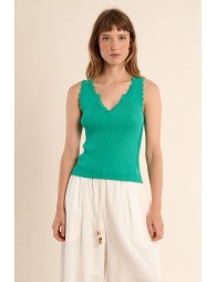 Débardeur en maille côtelée