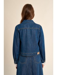 Veste court en denim, ceintrée