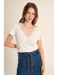 T-shirt décontracté avec détails brodés