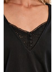 T-shirt décontracté avec détails brodés