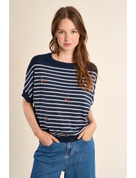 Jersey de mujer de manga corta, con estampado.