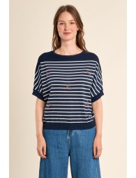 Jersey de mujer de manga corta, con estampado.