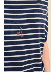 Maille manches courtes marinière et cerises