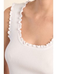 Top de mujer sin manga, con volantes.