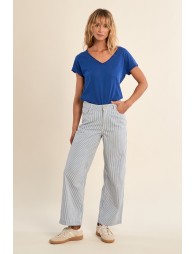 Striped straight pants