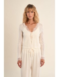 Knotted knit cardigan