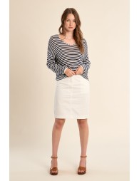 Jersey de mujer de manga larga, estampado rayas.