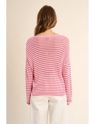 Long-sleeved knit, sailor shirt