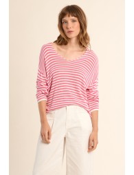 Jersey de mujer de manga larga, estampado rayas.