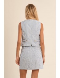 Veston en denim, rayé