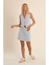 Veston en denim, rayé