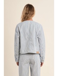 Chaqueta de mujer de manga larga, estampado rayas.