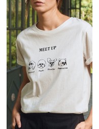 Straight T-shirt with illustration