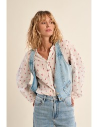 Denim jacket, V-neck