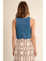 Denim jacket, V-neck