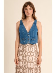 Denim jacket, V-neck