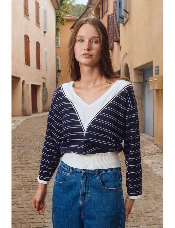 Pull en maille, col V