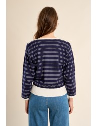 Knitted sweater, V-neck