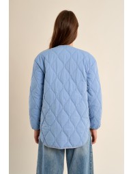 Chaqueta de mujer de manga larga, en tejido acolchado.