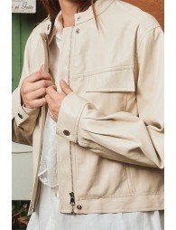 Veste courte mortard, effet simili-cuir