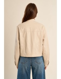 Short mortard jacket, imitation leather effect